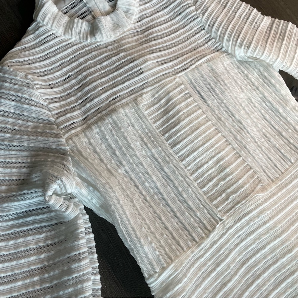 NWT Lulu’s For Always White Ruffled Long Sleeve Mini Dress XS - Picture 8 of 16